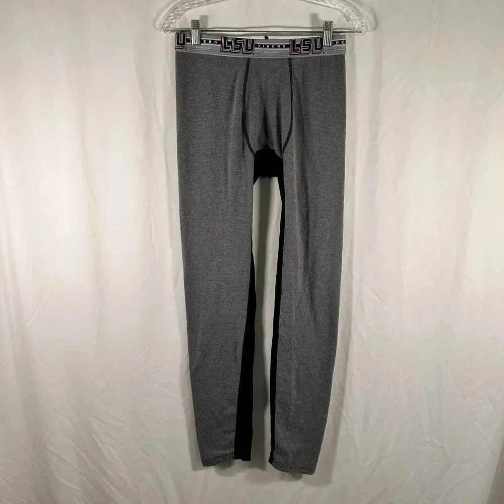 LSU Tigers Leggings Womens Medium Grey Pull On Elastic Waist Alpha X-8 High Rise
